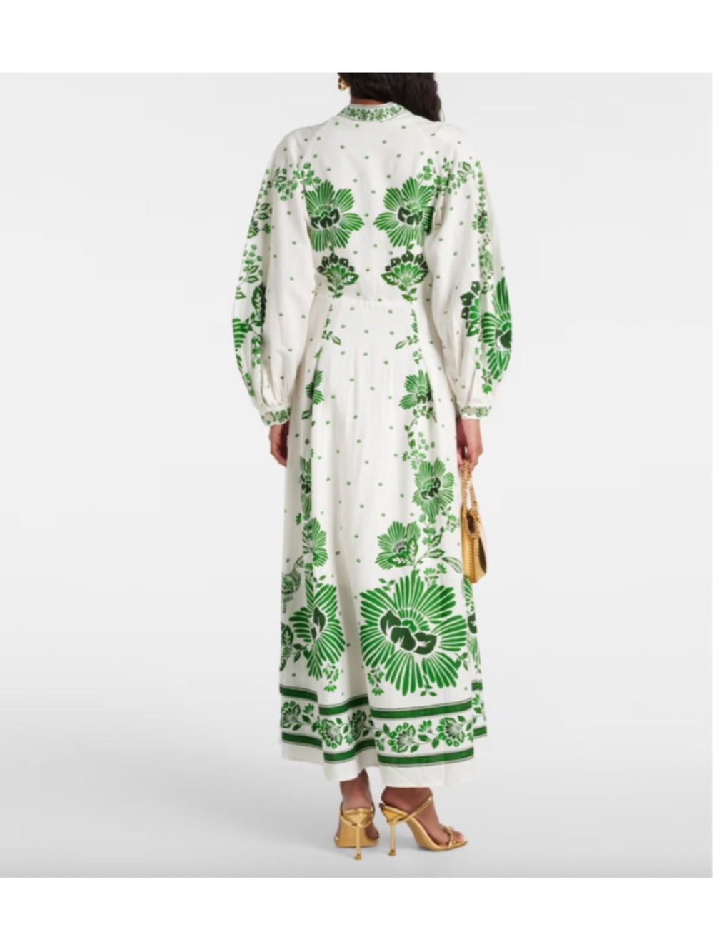 Women's FARM Rio White Green Floral Maxi Dress XS - Picture 12 of 16